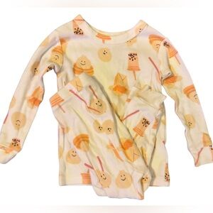 GAP Baby Organic Cotton Pajama Set - Cream and Pink